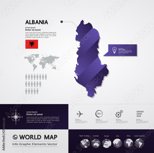 Albania map vector illustration.