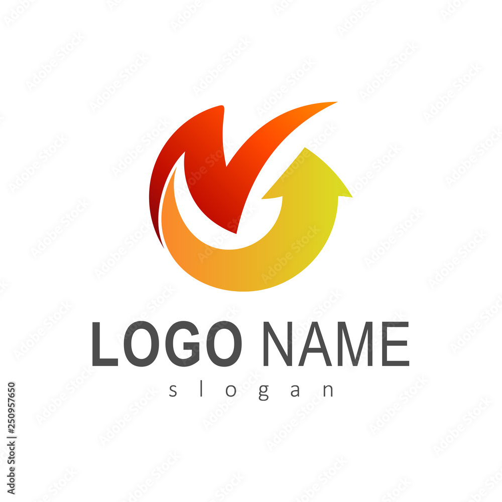 arrow letter n logo template