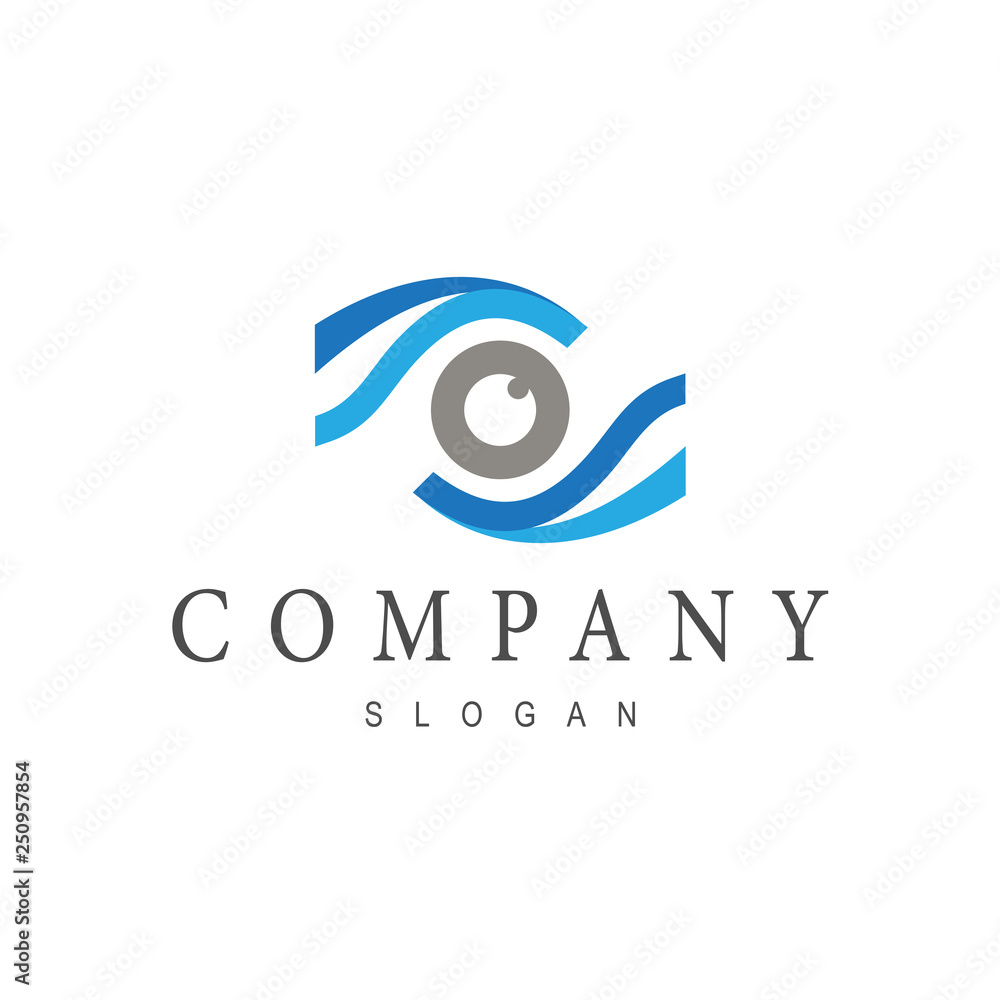 blue line eye logo template blue line eye logo template