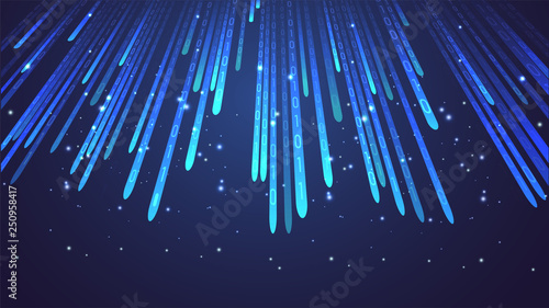 Futuristic technology based matrix coding background.