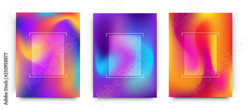 Promotional template flyer or brochure design with colorful fluid art abstract.