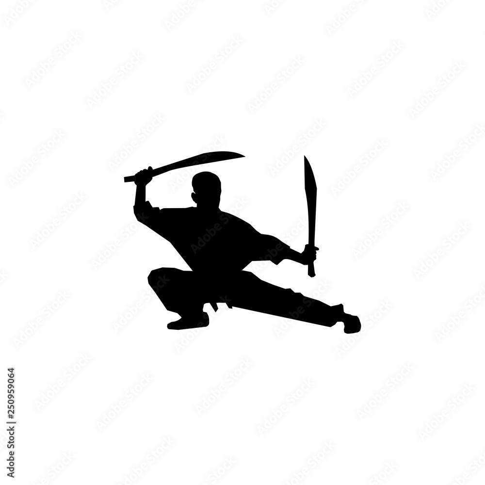 KARATE WITH SILHOUETTE SWORD Stock Vector Adobe Stock