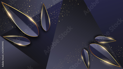 Paper cut style leaves decorated abstract grey background