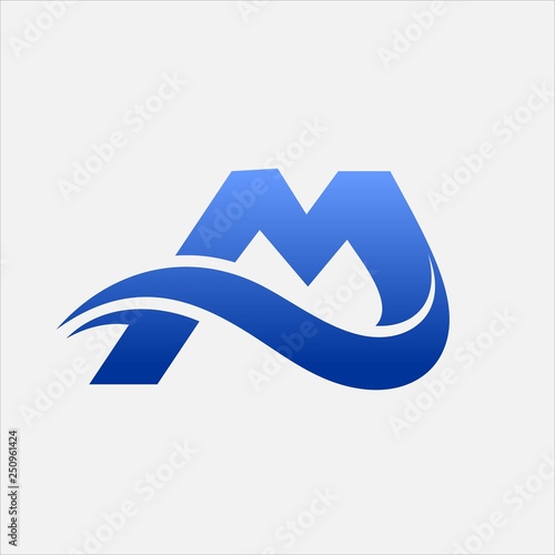 Letter M logo, Mountain concept