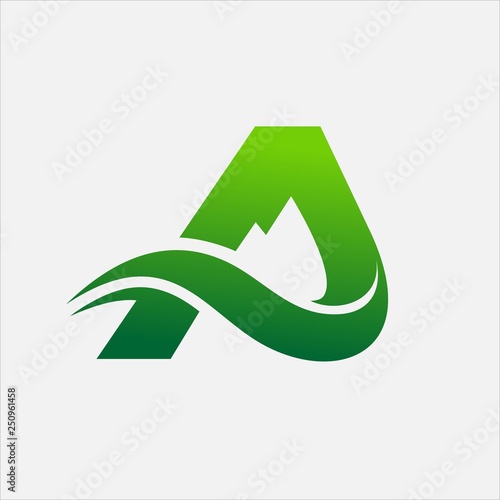 Letter A logo, Apex concept