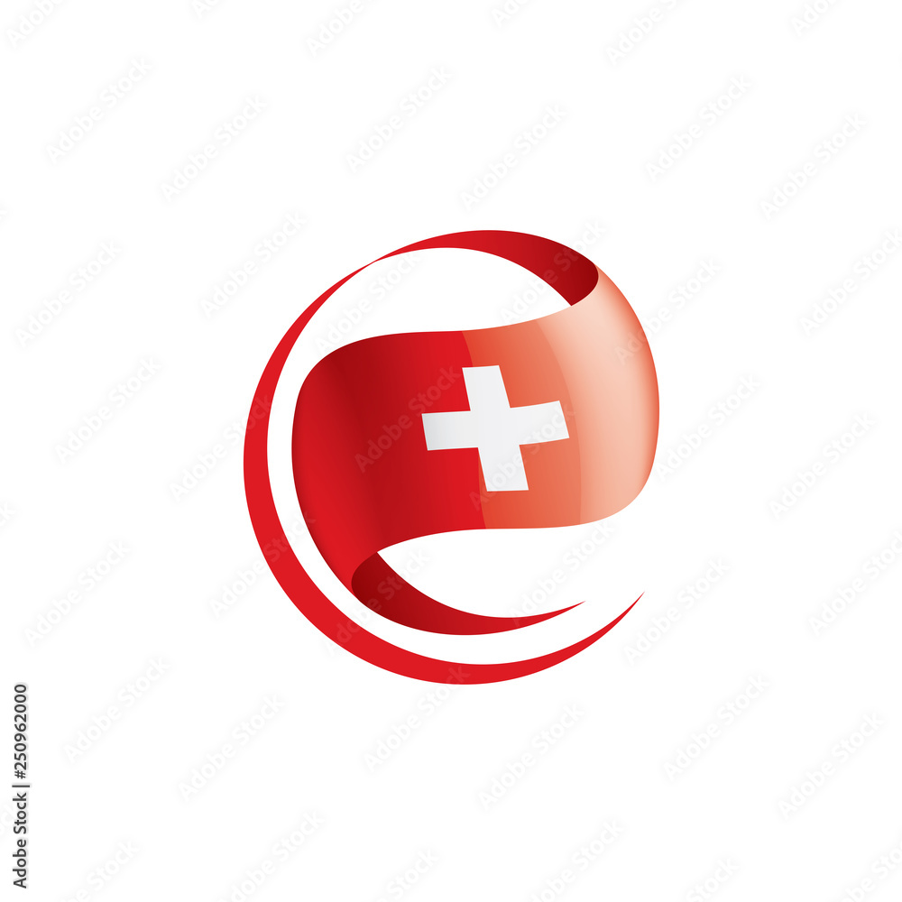 Obraz premium Switzerland flag, vector illustration on a white background