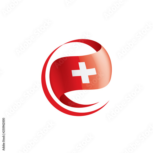 Switzerland flag, vector illustration on a white background