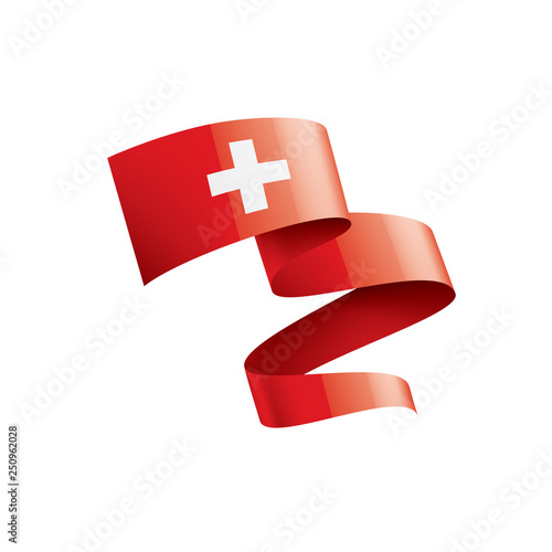 Switzerland flag, vector illustration on a white background