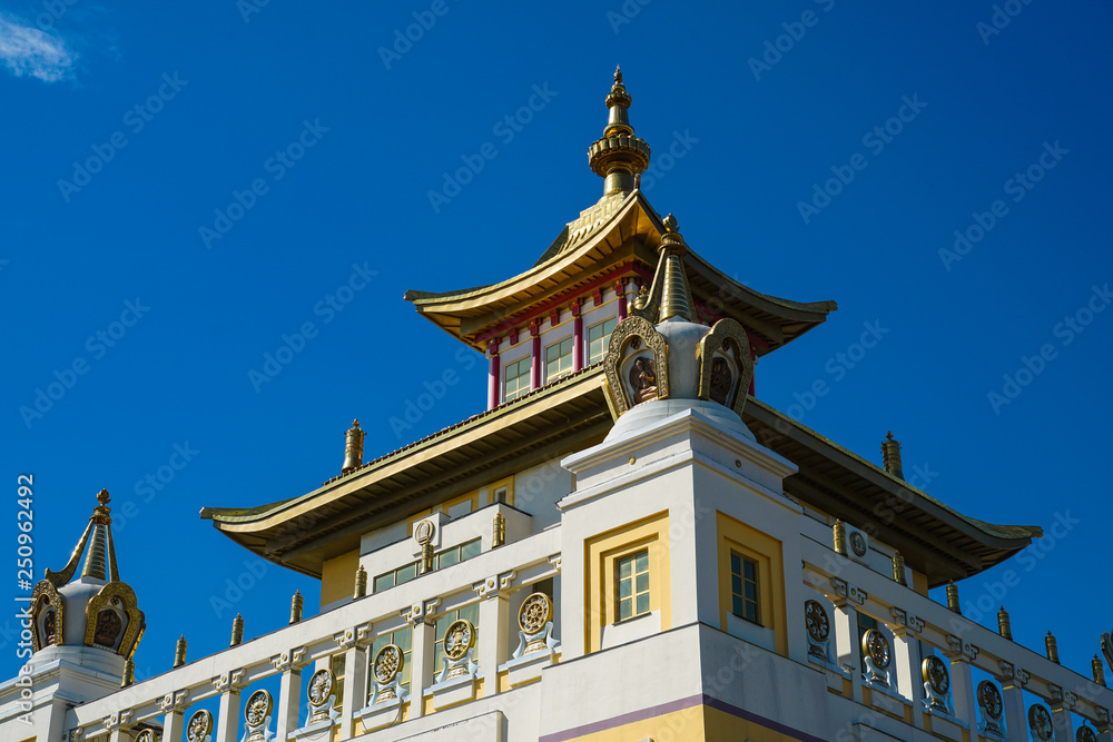 The golden abode of Buddha Shakyamuni in the city of Elista. It is one of the largest Buddhist temples in Europe The golden abode of Buddha Shakyamuni in the city of Elista. It is one of the largest Buddhist temples in Europe