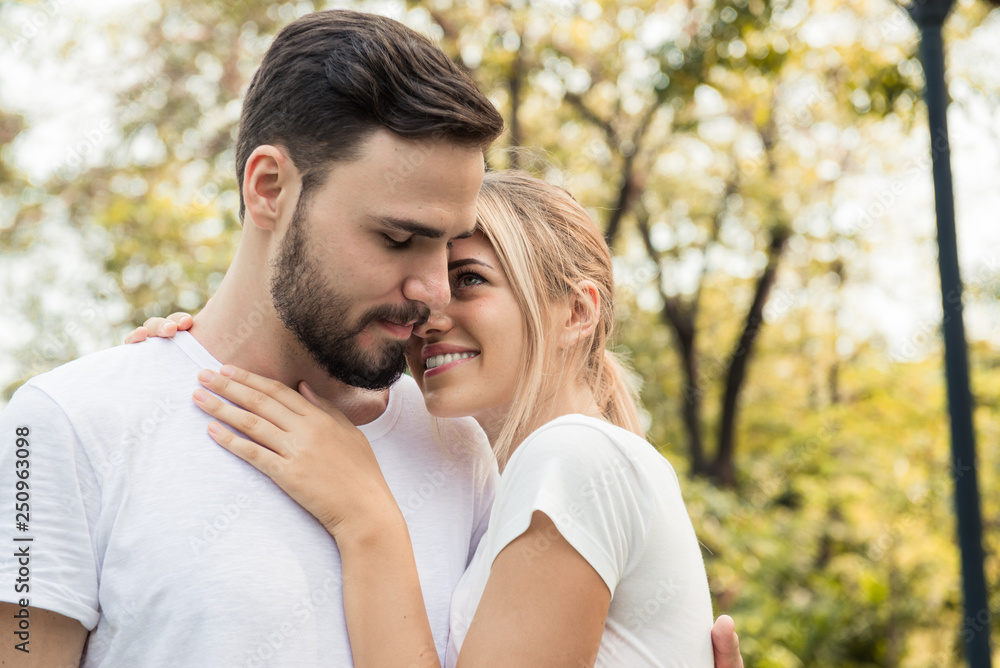 Fototapeta premium A couple romancing at the park