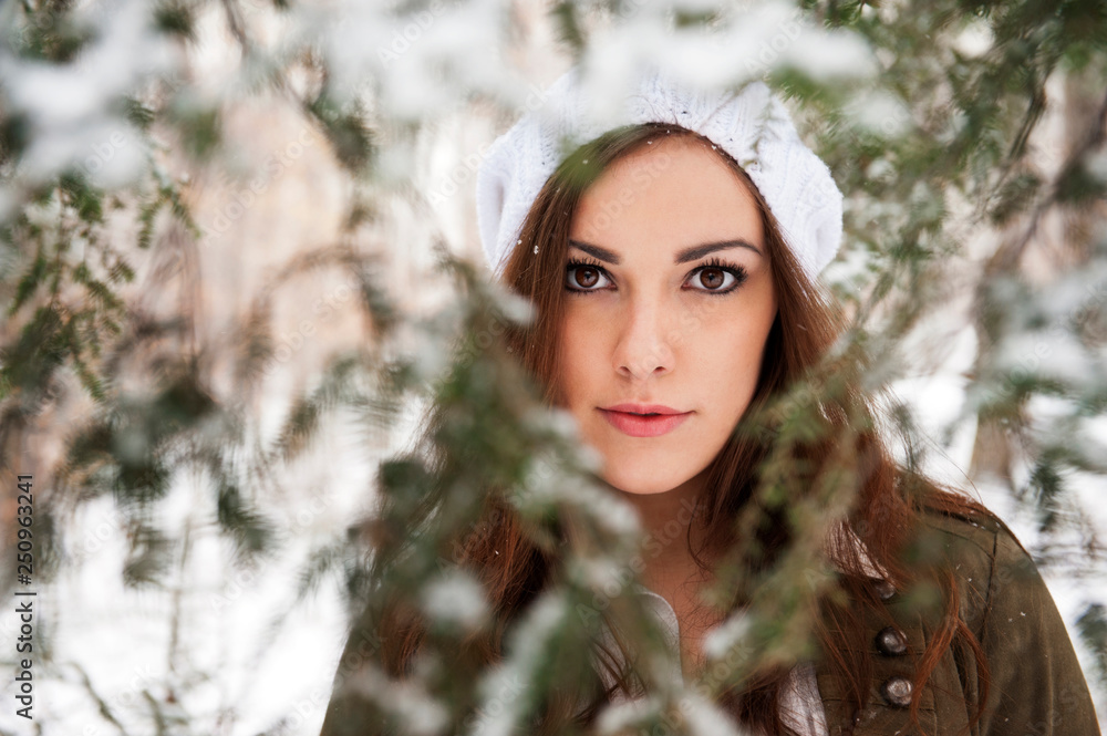 Portrait of young woman in forest Portrait of young woman in forest