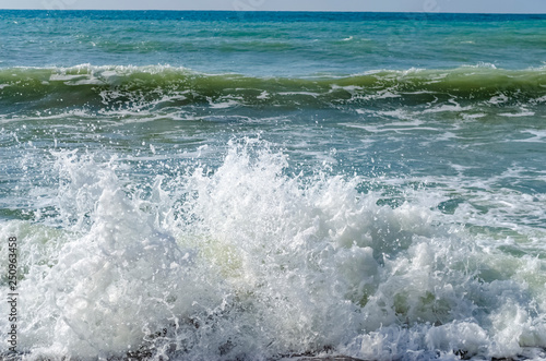 Splashing wave on the Black sea. © lindama