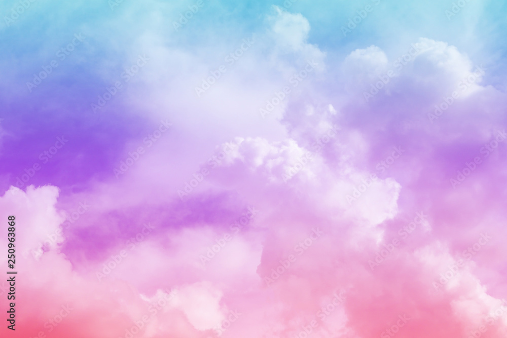 Beautiful vintage of colorful cloud and sky abstract for background, soft color and pastel color