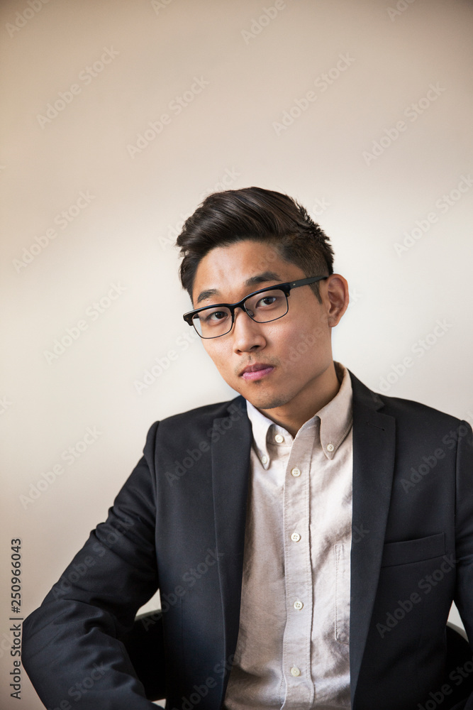Portrait of young man wearing jacket and shirt Portrait of young man wearing jacket and shirt