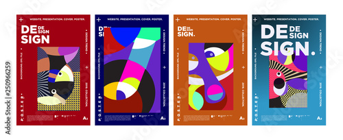 Abstract fun color pattern cartoon texture for doodle geometric background. Vector trend shape for brochure cover template design