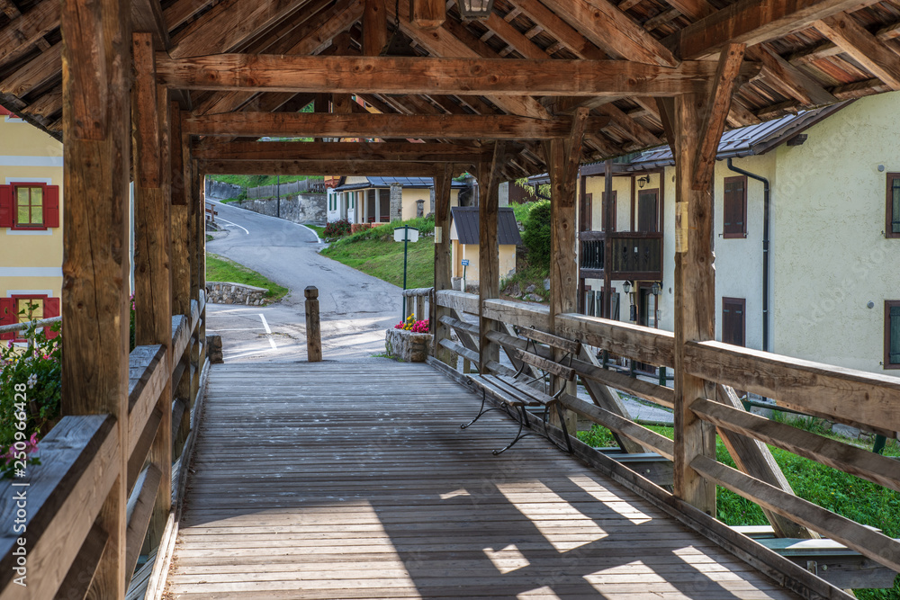 Fototapeta premium Warm colors of a late summer sunset in Sappada