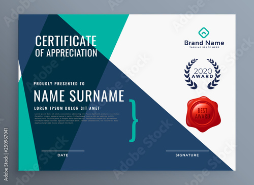 modern certificate of appreciation template