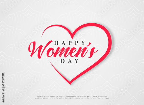 happy women's day hearts greeting