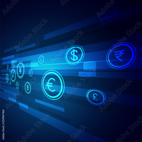 digital money transfer technology background