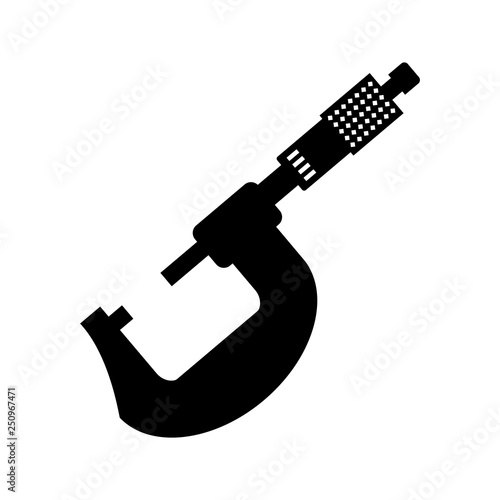 Micrometer Precision black icon, simple and trendy flat style isolated on white background - vector