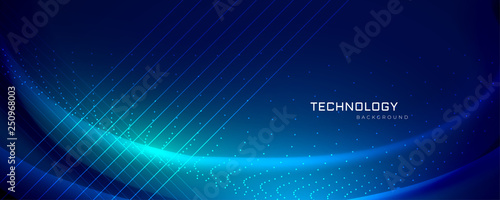 technology banner design with light effects