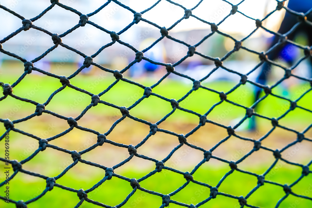 football goal net with blur background football goal net with blur background