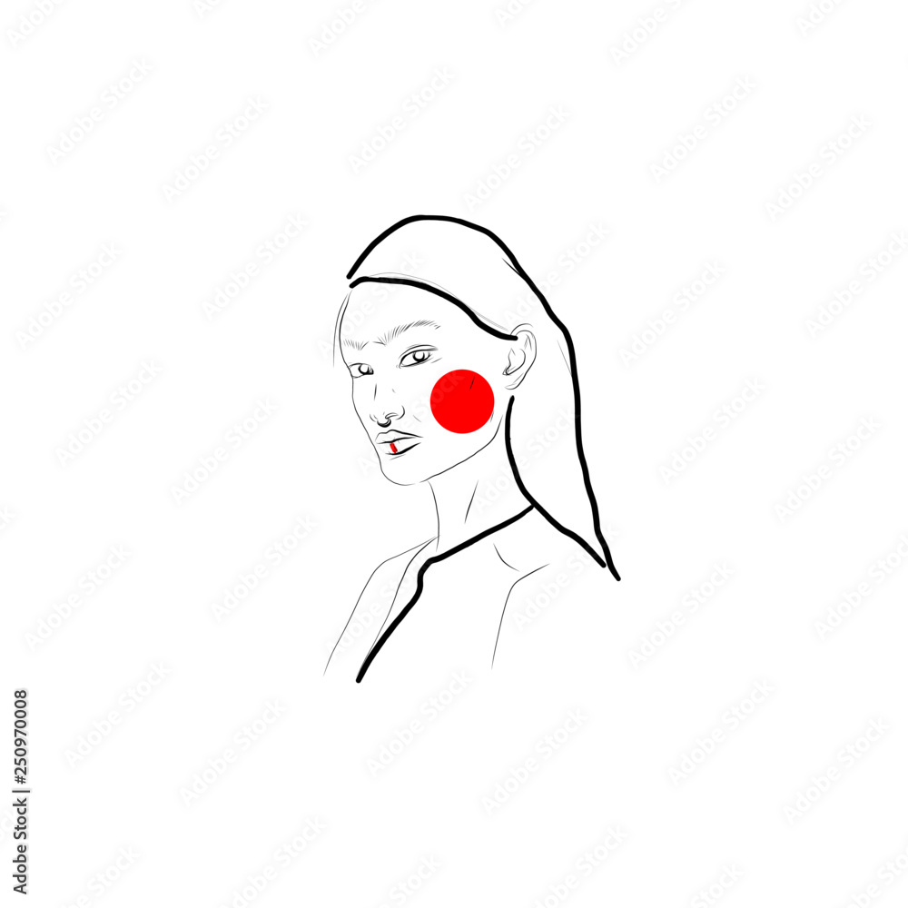 abstract face one line drawing. Portrait minimalistic style . One line. Single line drawing. abstract face one line drawing. Portrait minimalistic style . One line. Single line drawing.