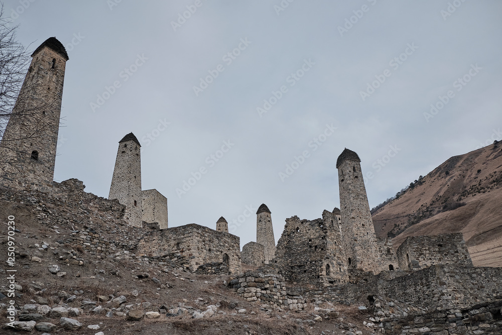 Ruins of Medieval Vainakh settlement. Russia