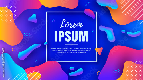 Abstract background with gradient dynamic shapes. Vector.