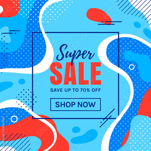 Sale banner with abstract background. Vector.