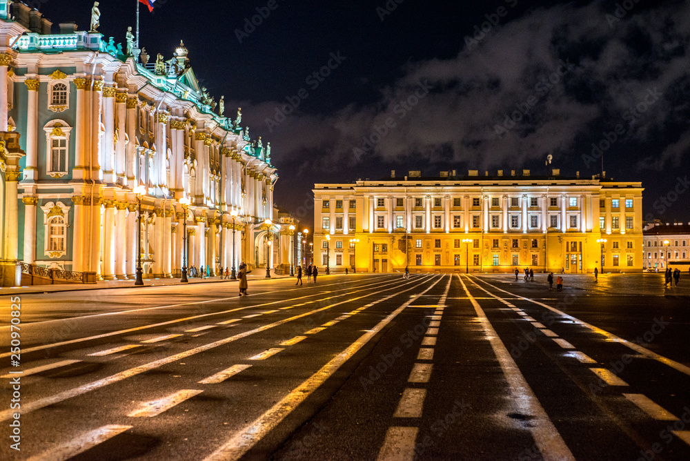 Fototapeta premium unique architecture Street St. Petersburg night