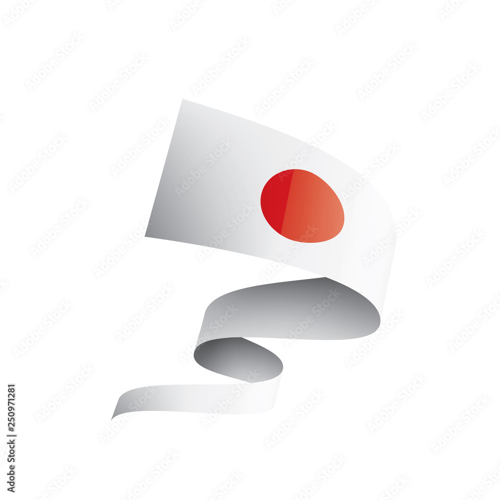 Japan flag, vector illustration on a white background Japan flag, vector illustration on a white background