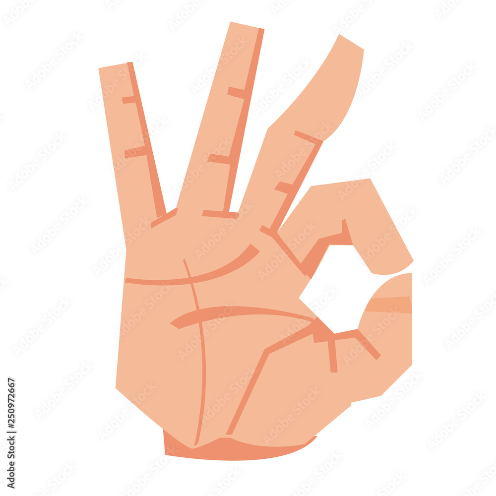 Obraz premium Okay hand sign. accept concept - vector