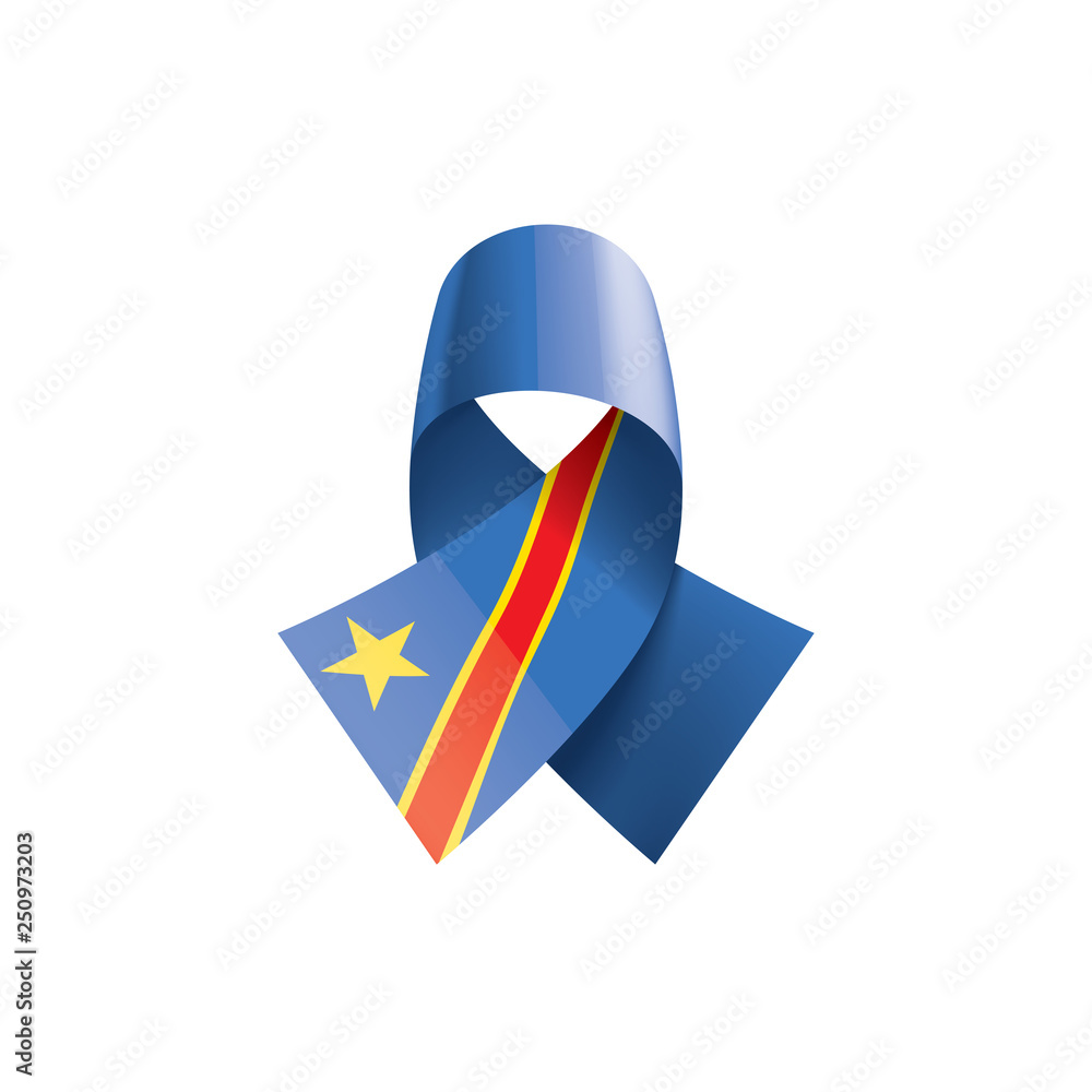 Democratic Republic of the Congo flag, vector illustration on a white background Democratic Republic of the Congo flag, vector illustration on a white background