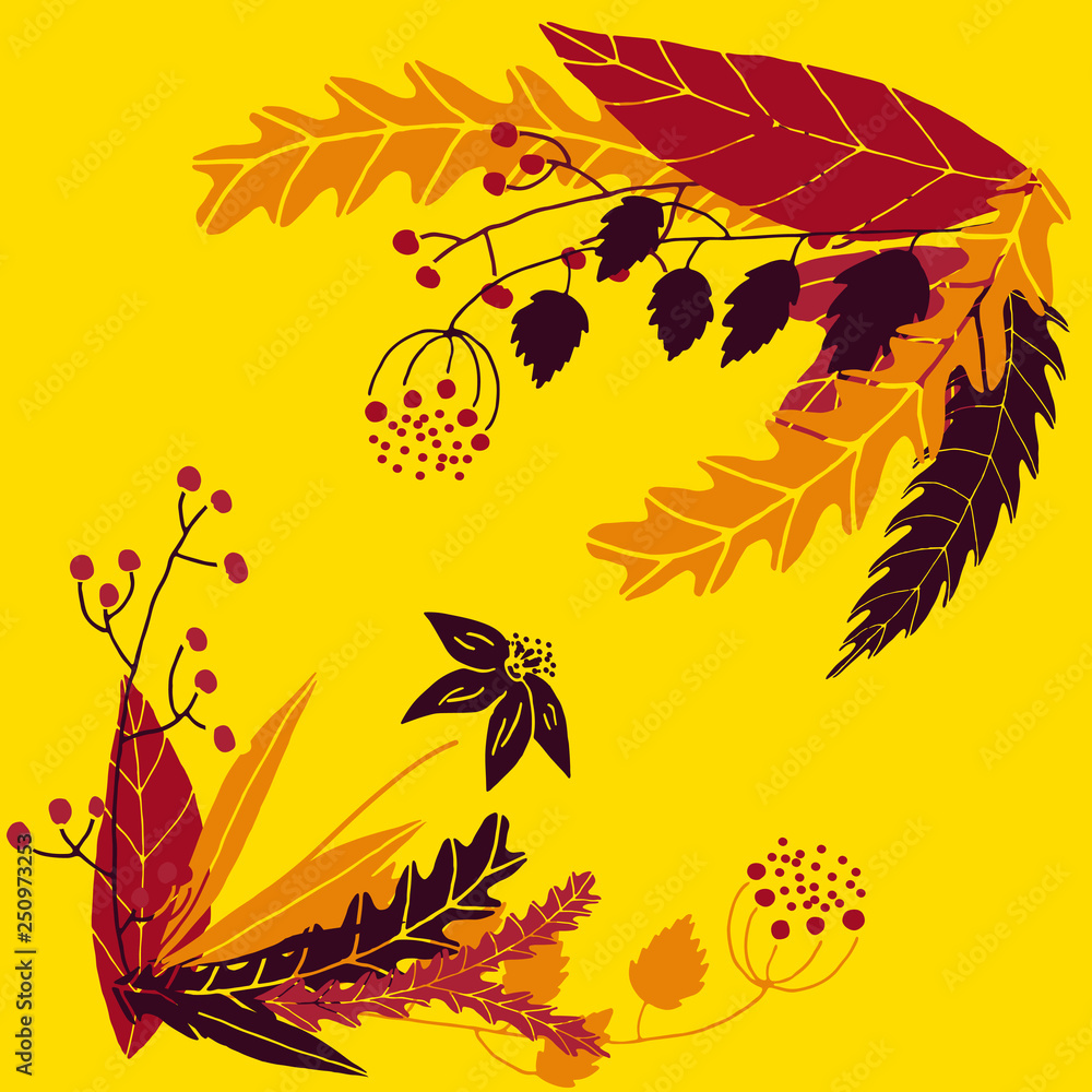 Fototapeta premium Floral motifs for design. Vector set of flowers and leaves