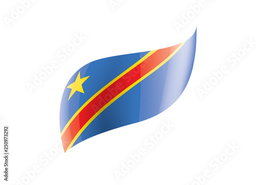 Democratic Republic of the Congo flag, vector illustration on a white background