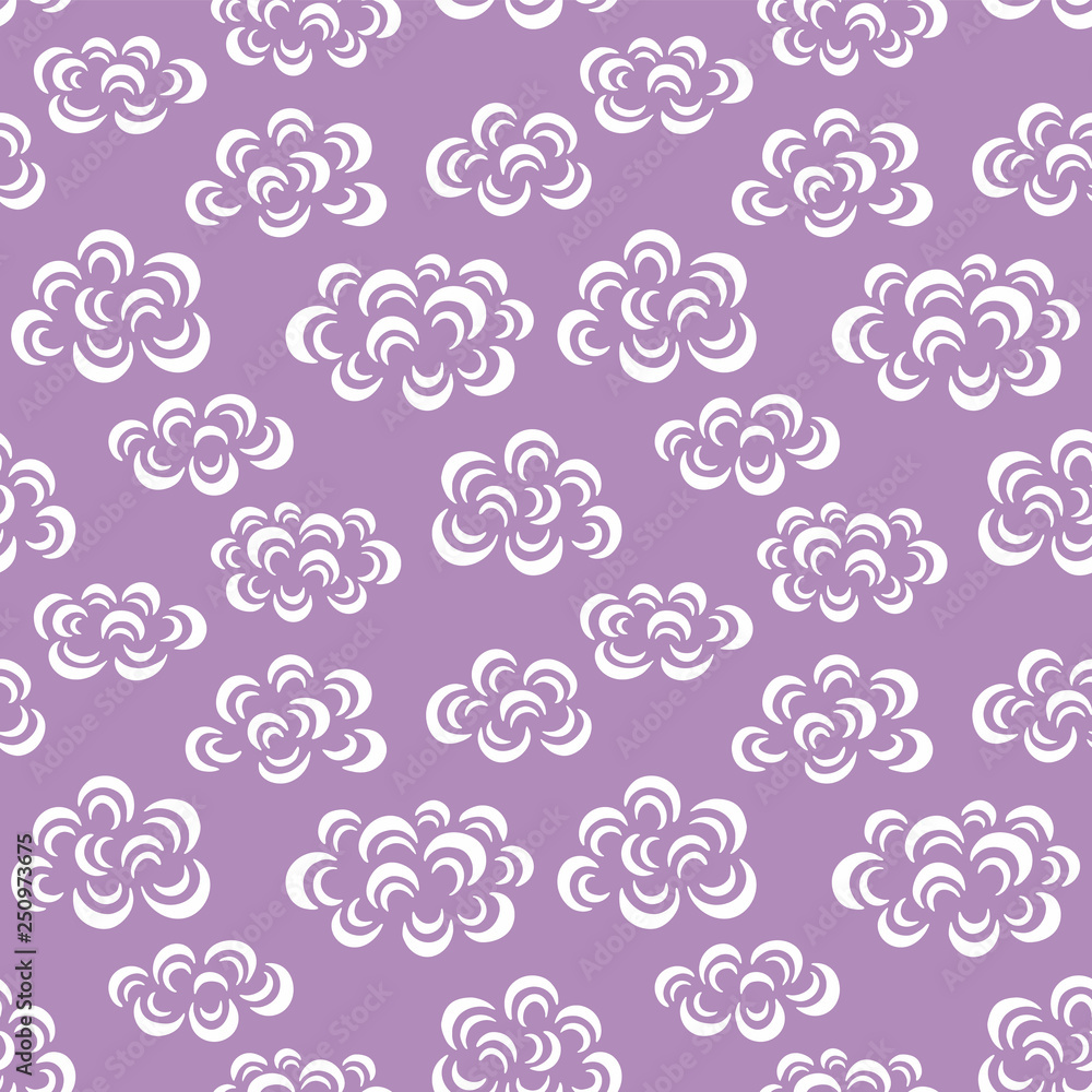 Hand Drawn Pattern. Cute Clouds Background. Endless Vector. Hand Drawn Pattern. Cute Clouds Background. Endless Vector.