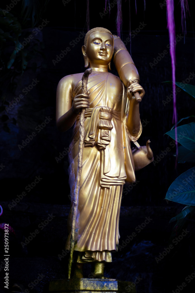 The sculpture of Phra Sivali Thera at the Golden Mount Pagoda of Wat Saket