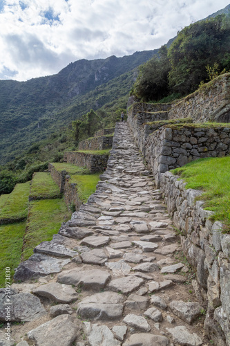 path to the door of the sun, Machu Picchu in Peru - lost city of Inca