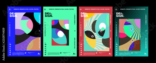 Abstract fun color pattern cartoon texture for doodle geometric background. Vector trend shape for brochure cover template design