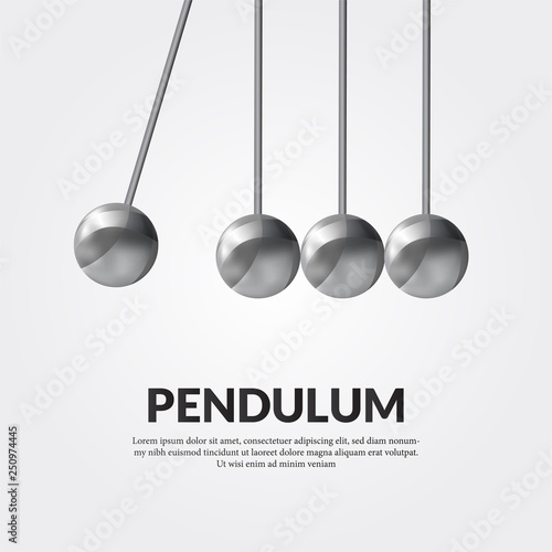 3D model pendulum steel ball for stability business background illustration
