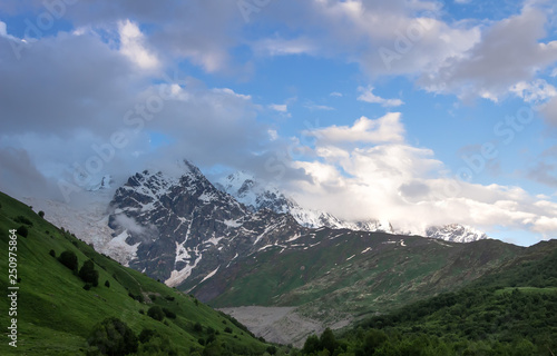 Georgian mountains landscape. Scenic mountain view