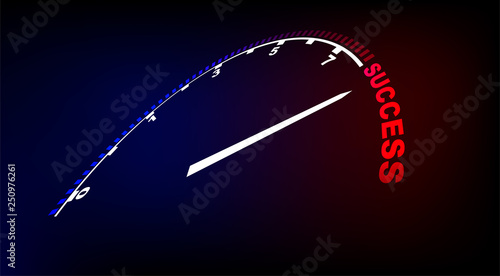 Success  conceptual . speed meter maximum business concept  