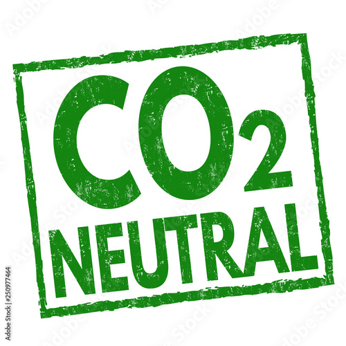 CO2 neutral sign or stamp