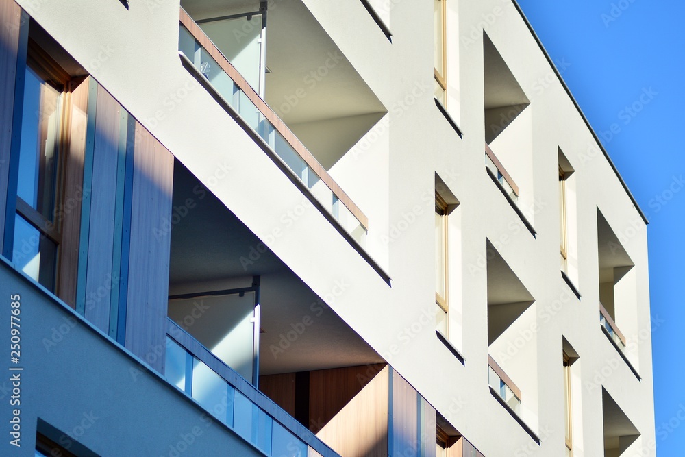 Fototapeta premium Futuristic architecture of apartment building