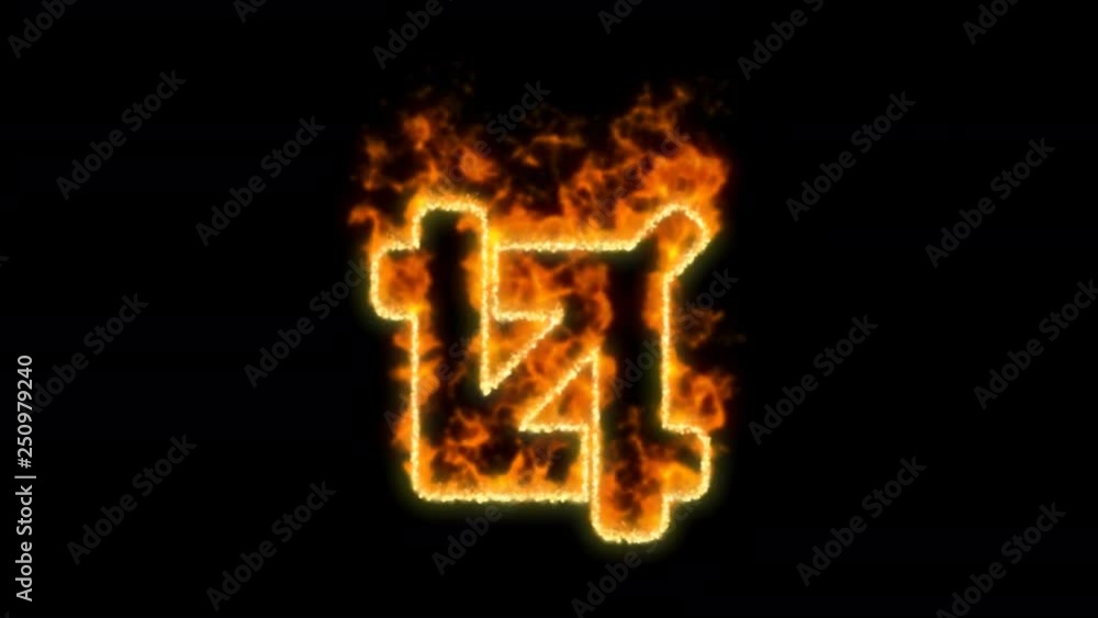 crop symbol inflames. Then disappears. In - Out loop. Alpha channel Premultiplied - Matted with color black crop symbol inflames. Then disappears. In - Out loop. Alpha channel Premultiplied - Matted with color black