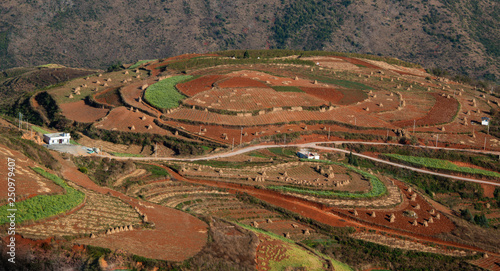 Red earth landscape of dongchuan, yunnan, China