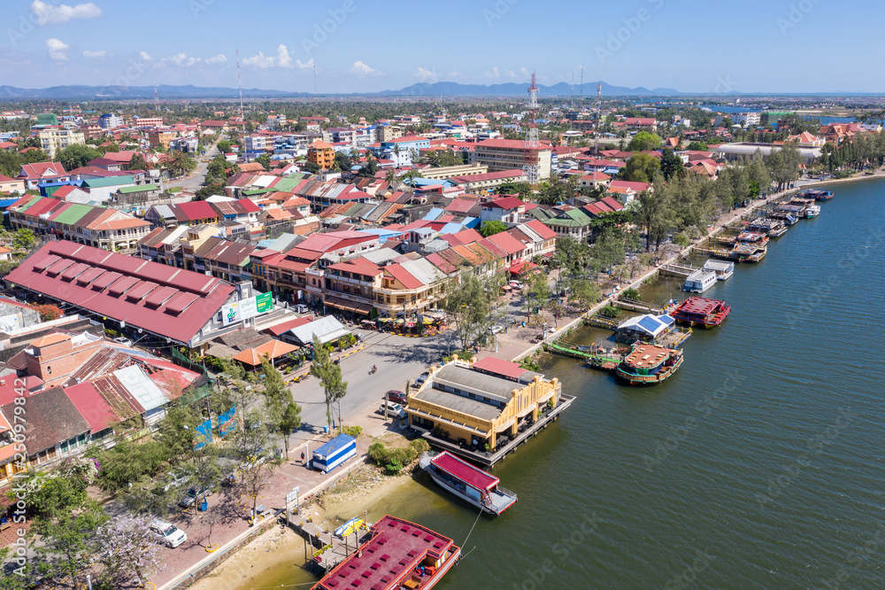 Kampot at Cambodia on Feb 20 , 2019 . Kampot city is a sea city at Cambodia . 