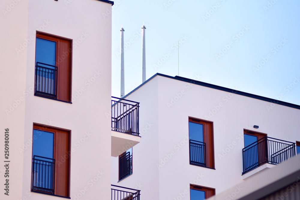 Futuristic architecture of apartment building