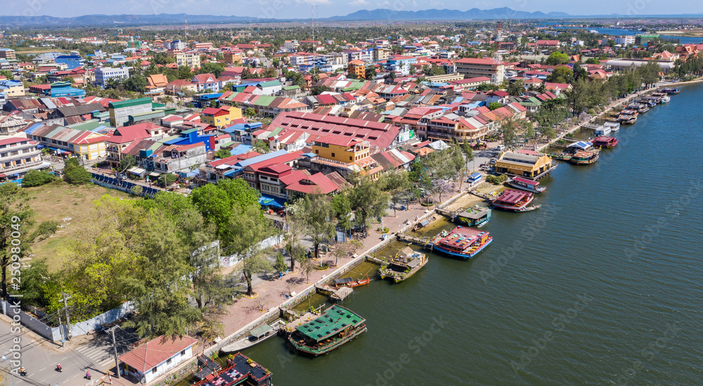 Kampot at Cambodia on Feb 20 , 2019 . Kampot city is a sea city at Cambodia . 